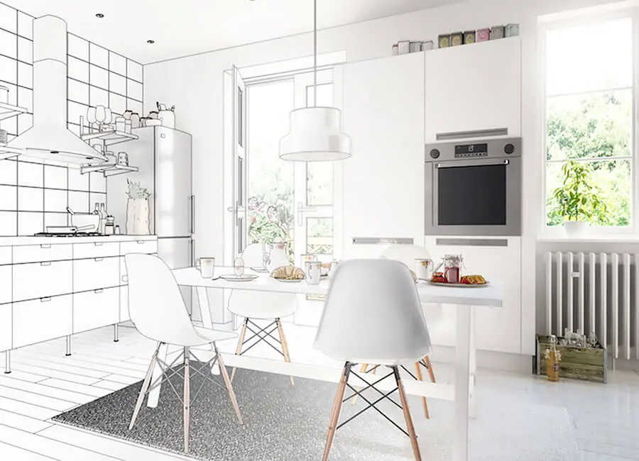 Borrador de la reforma de una cocina